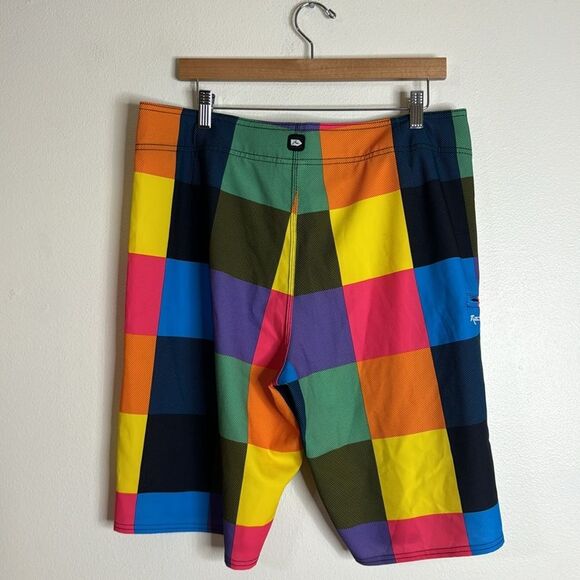 Y2K rusty mens colorful phantom style swim board shorts size 36 - Picture 7 of 9